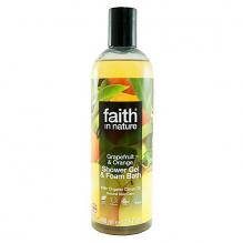 Гель для душа Пена для ванны натуральная Faith in nature с маслами Грейпфрута и Апельсина. 400мл